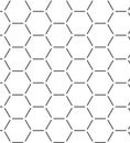 SEAMLESS VECTOR PATTERN. GEOMERTIC HEXAGON OUTLINE MONOCHROME TEXTURE