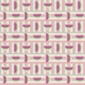 Seamless vector pattern with geometric striped hearts on striped background in pastel spring colours. Royalty Free Stock Photo