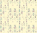 Seamless vector pattern. geometrical background with hand drawn decorative tribal elements. Print with ethnic, folk, traditional Royalty Free Stock Photo