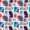 Seamless vector pattern. geometrical hand drawn background with rectangles, squares, lines zigzag Print for background, wallpaper Royalty Free Stock Photo