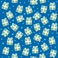 Seamless vector pattern with gifts Royalty Free Stock Photo