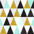 Seamless vector pattern with gold glitter