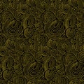 Seamless vector pattern gold glittering polka dot on black background Royalty Free Stock Photo