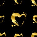 Seamless vector pattern with a gold heart