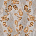 seamless vector pattern golden paisley