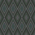 Seamless vector pattern of gray and green rhombuses on a dark background Royalty Free Stock Photo