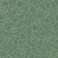 Seamless vector pattern with green autumn leaves