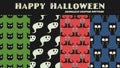 Seamless vector pattern halloween collection set.