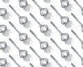 Seamless vector pattern with hand drawn sketched garlic. Royalty Free Stock Photo