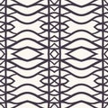 Seamless vector pattern. Hand drawn woven trellis grid. Geometric black and white line background. Abstract hipster swatch Royalty Free Stock Photo