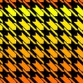Seamless vector pattern - popular houndstooth gradient pattern from orange to yellow on a black background