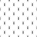 Seamless vector pattern with insects, black and white symmetrical background with ants Royalty Free Stock Photo