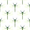Seamless vector pattern with insects, symmetrical background with close-up dragonflies, over white backdrop