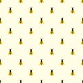 Seamless vector pattern with insects, symmetrical background with yellow wasps on the light backdrop