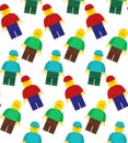 Seamless vector pattern of lego mans