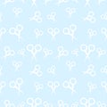 Seamless vector pattern, light pastel shadeless background with scissors