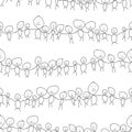 Seamless pattern of little linear people in the children style
