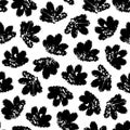 Seamless vector pattern made of black leaves print