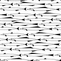 Seamless vector pattern made of regularly arranged simple fish