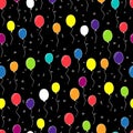 Seamless vector pattern of multi-colored balloons