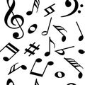 Seamless vector pattern with music notes