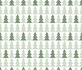 seamless pattern for new year and christmas holidays, green christmas trees on whit