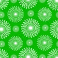 Seamless vector pattern - noble white star variation with pearls and shining center on a green background