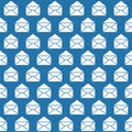 Seamless vector pattern with open mail envelopes