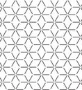 SEAMLESS VECTOR PATTERN. OPENING GEOMERTIC HEXAGON OUTLINE WITH MONOCHROME TEXTURE