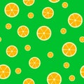 Seamless vector pattern with orange slices. Fruit pattern. Fresh tropical seamless pattern Royalty Free Stock Photo