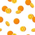 Seamless vector pattern with orange slices. Fruit pattern. Fresh tropical seamless pattern Royalty Free Stock Photo