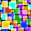 Seamless Vector Pattern of Overlap and Transparent Squares.