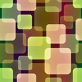 Seamless Vector Pattern of Overlap and Transparent Squares in Warm Tones.