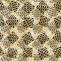 Seamless vector pattern with overlapping patterned squares in mustard yellow grey black and white colors Royalty Free Stock Photo