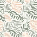 Seamless vector pattern palm dypsis leaves. Summer palm leaves tropical fabric design. Dypsis lutescens seamless pattern