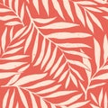 Seamless vector pattern palm dypsis leaves. Palm leaves tropical fabric design.