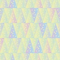 Seamless vector pattern with pastel dotted triangles Royalty Free Stock Photo