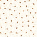 Seamless vector pattern, paws print.