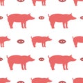 Seamless pattern with pigs.