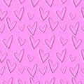 Seamless vector pattern, pink background with red and white hearts