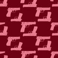 Seamless vector pattern with Pistols Royalty Free Stock Photo