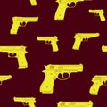 Seamless vector pattern with Pistols Royalty Free Stock Photo