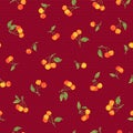 Seamless vector pattern of a pretty cherry,