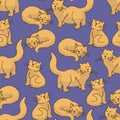 Red Cat Seamless Pattern Royalty Free Stock Photo