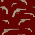 Seamless vector pattern with Revolvers Royalty Free Stock Photo