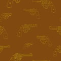 Seamless vector pattern with Revolvers Royalty Free Stock Photo