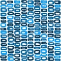 Seamless vector pattern of 60s in blue colours Royalty Free Stock Photo