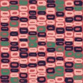 Seamless vector pattern of 60s blue, green and pink Royalty Free Stock Photo