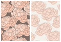 Seamless Vector Pattern with Salmon Pink Peonies.