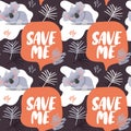 Seamless vector pattern Save Koala Bears with leaf Australia